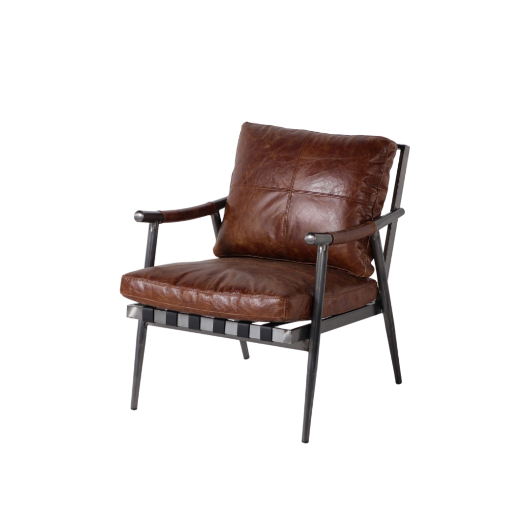 Saddler Leather Club Chair - Vintage Cigar image 0